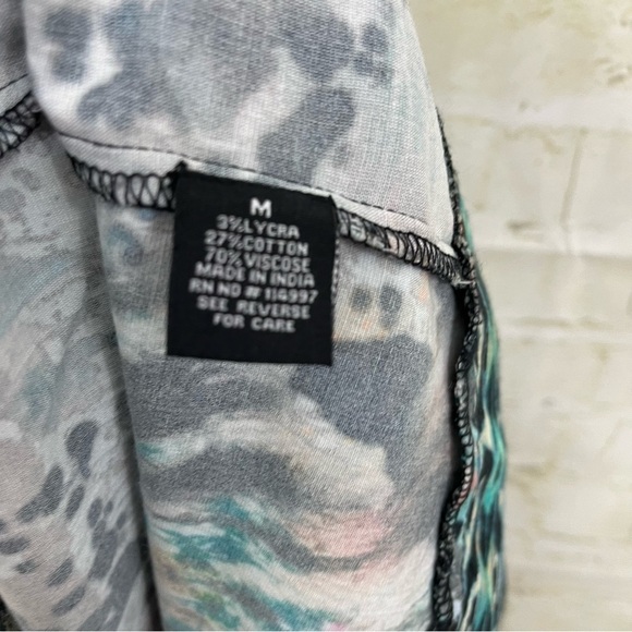 Tolani Karma Black Abstract 3/4 Sleeve Open Cardigan - Picture 10 of 13